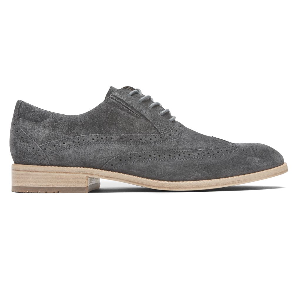 Pantofi Oxford Barbati Rockport Total Motion Office Wingtip Gri - Romania 1429-VCLHF